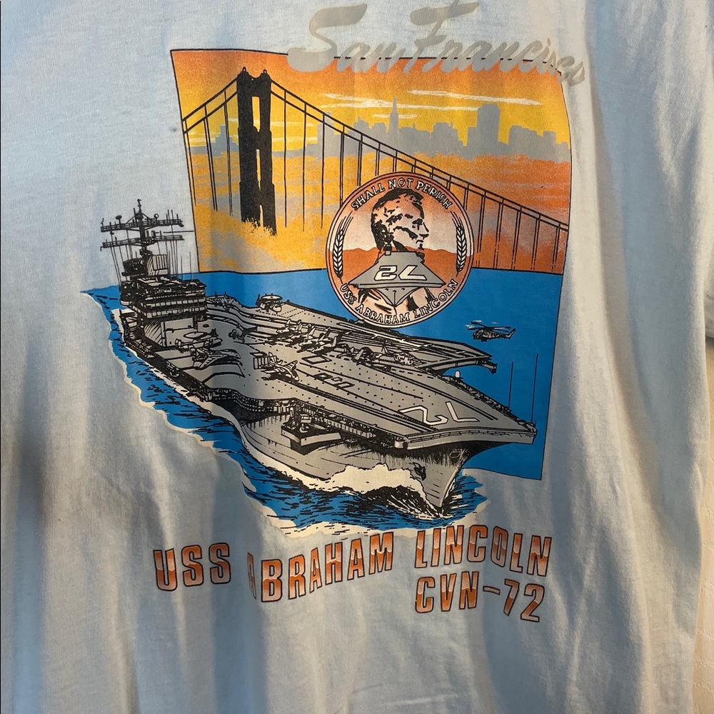 USS Abraham Lincoln CVN-72 San Francisco Graphic -LincolnT-Shirt - made in USA